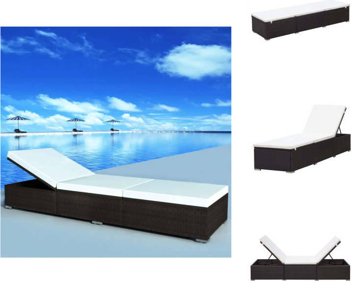 vidaXL Lehátko s vankúšom z polyratanu hnedé - Lehátka