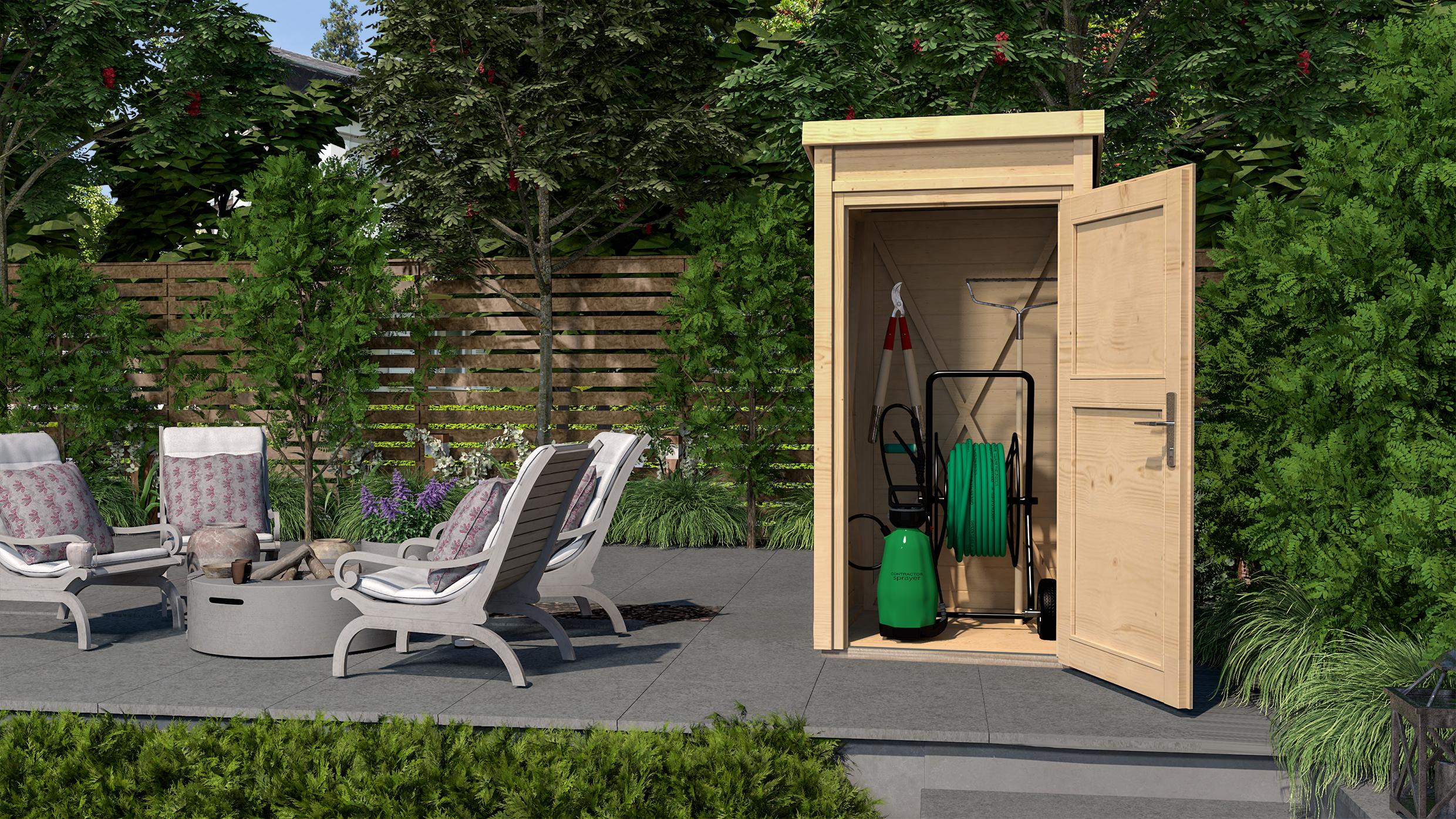 Gartenschrank 367, natur, 21 mm B x T x H 109,6 x 106,2 x 200