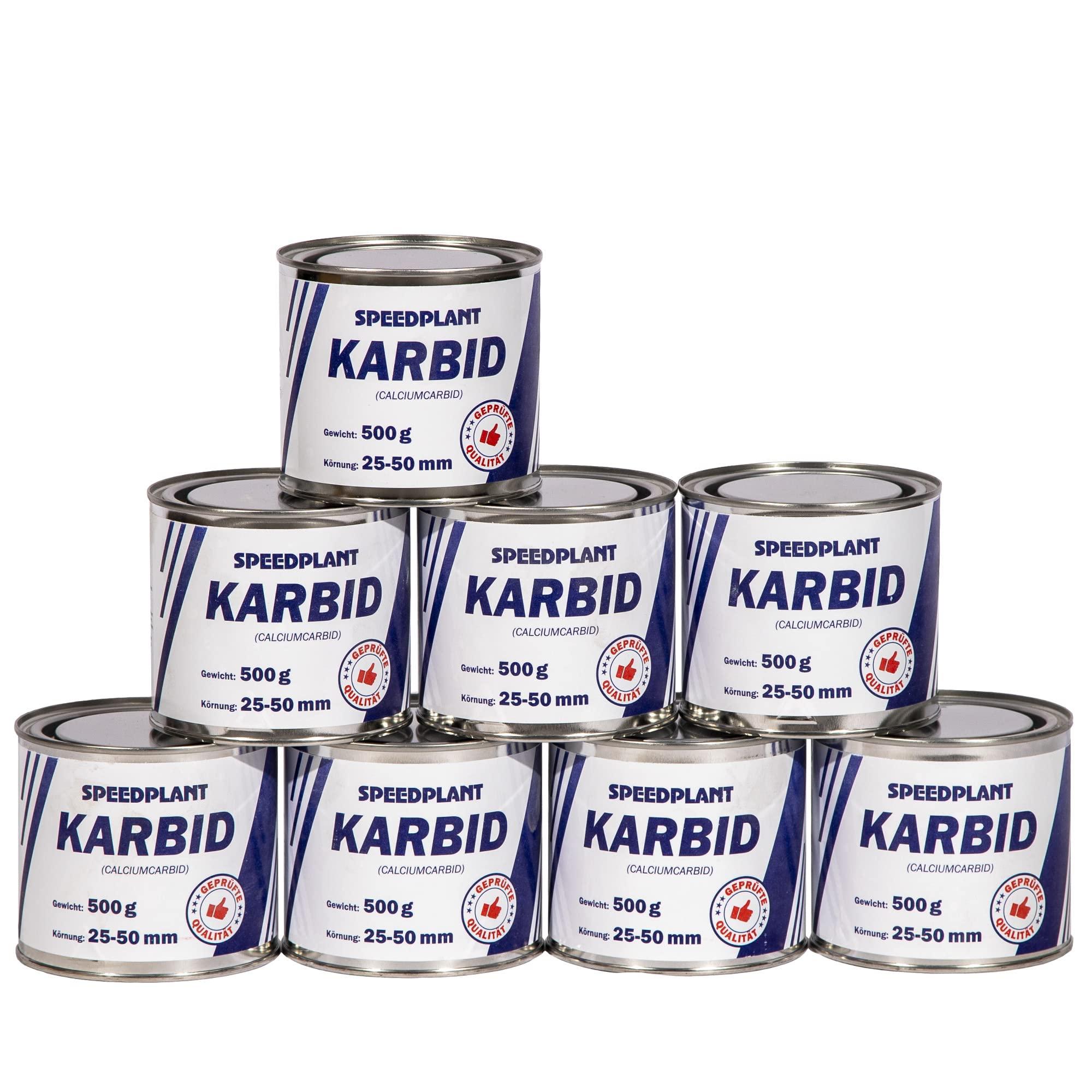 Speedplant Karbid 4 kg (8x 500g) - Carbid Kabit Kabitt karbitt Karbit Karbid Extra Große Körnung 25-50mm - 8 Dosen