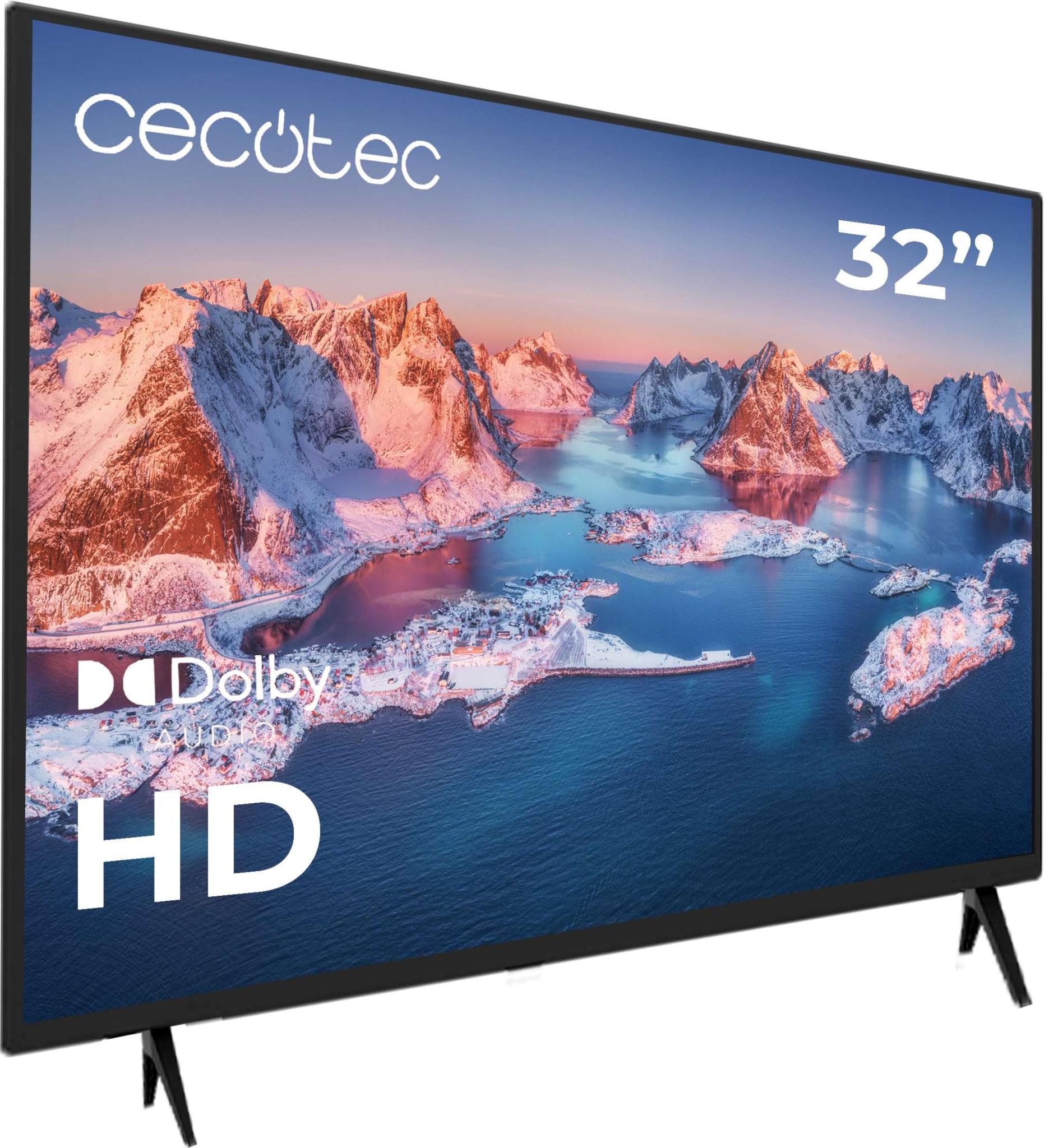 Cecotec 02613, 81,3 cm (32"), 1366 x 768 px, HD, LCD, DVB-C, DVB-S, DVB-S2, DVB-T, DVB-T2, Čierna
