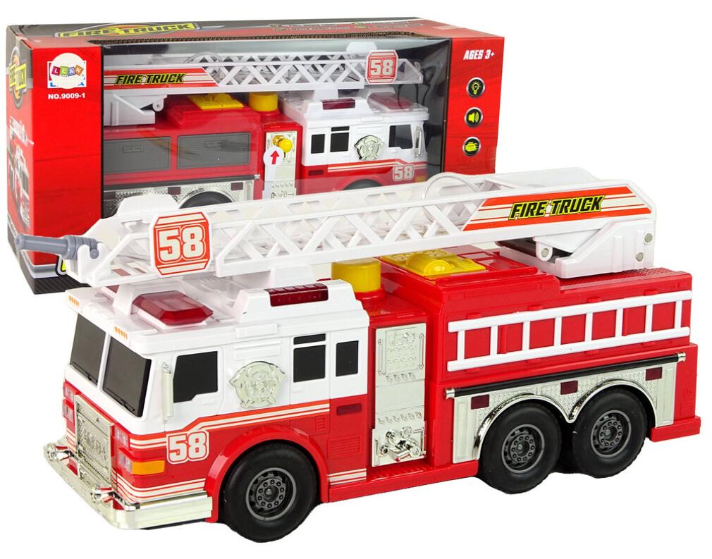 Leantoys Feuerwehrauto, Feuerwehrgeräusche, rote Lichter
