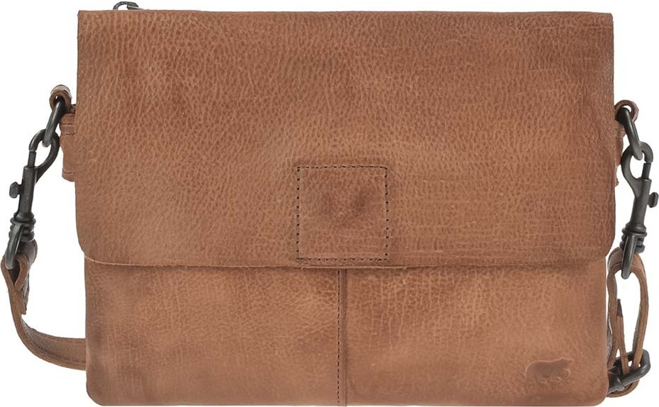 Umhängetasche Leder 25x17cm mit 2 Fächern 