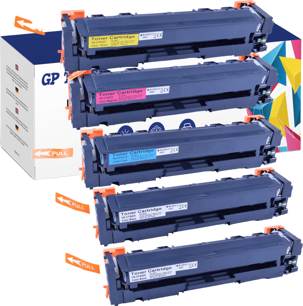 GP Toner Toner für HP 203A CF540A LaserJet Pro MFP M254 DW M280 NW M281 FDN M281 FDW GP-HCF544X CMYKK