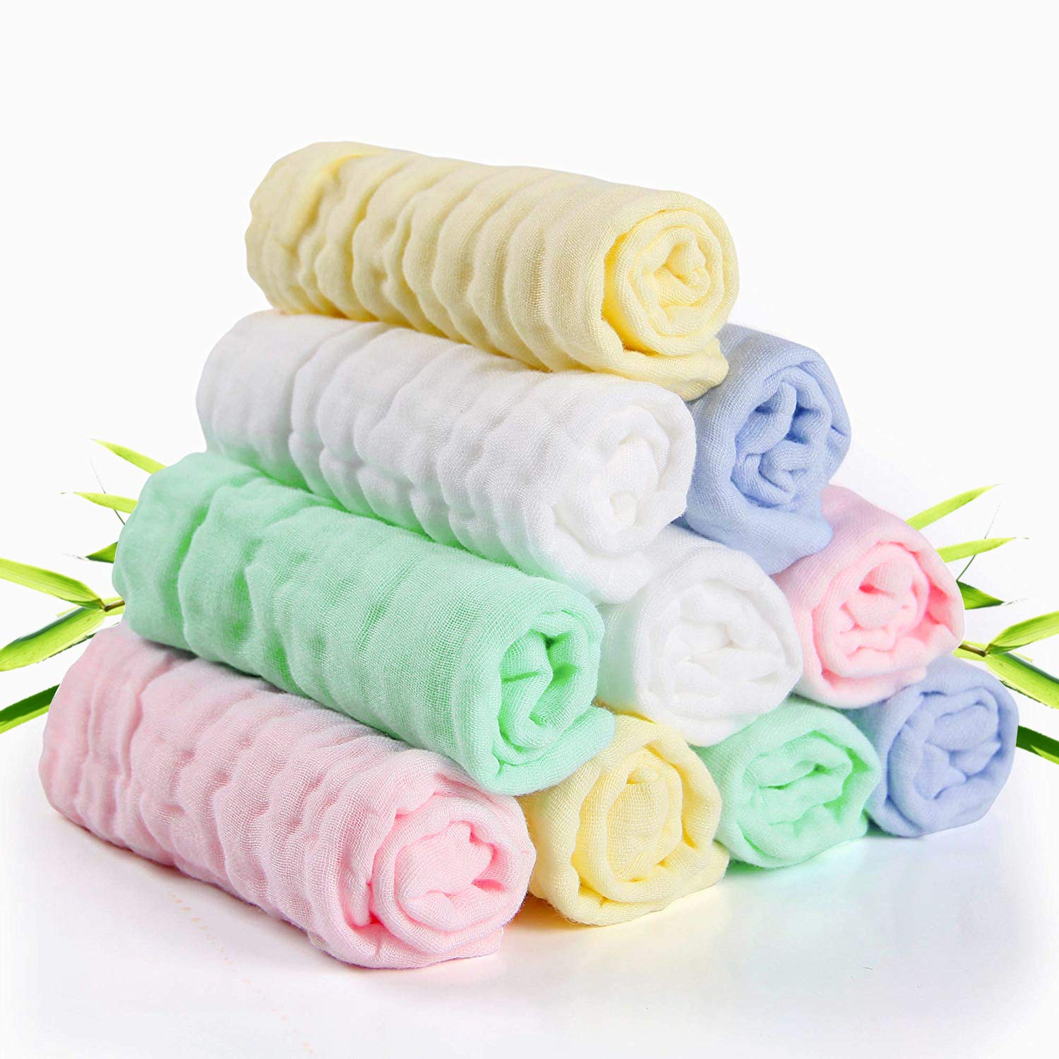10pcs Baby Musselin Waschlappen Baby-Feuchttücher 100% Baumwolle Baby Handtuch 