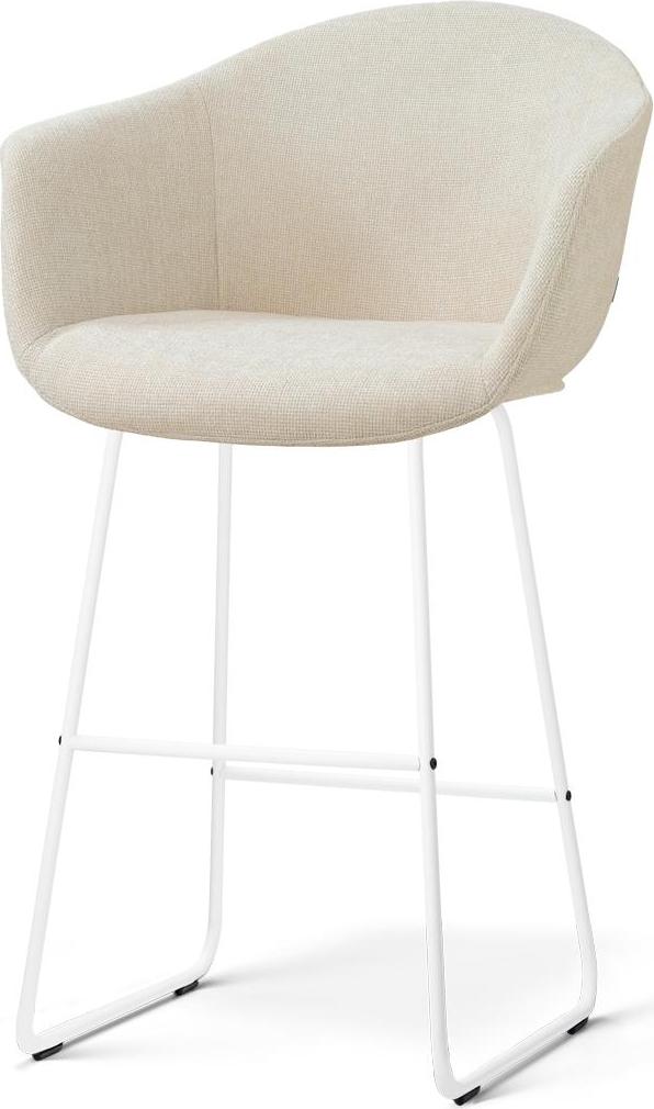 Nolon Nino-Otis Barhocker Warmbeige – weißes Gestell – 75 cm NOL.31725
