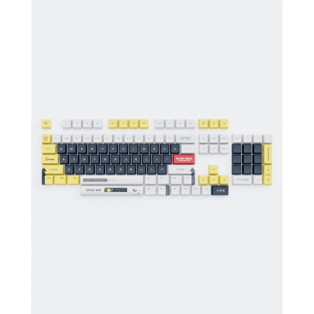 DARK PROJECT Tastenkappen - KS-2036 PBT Keycaps (ENG - Weiß/Gelb) DP-KS-2036