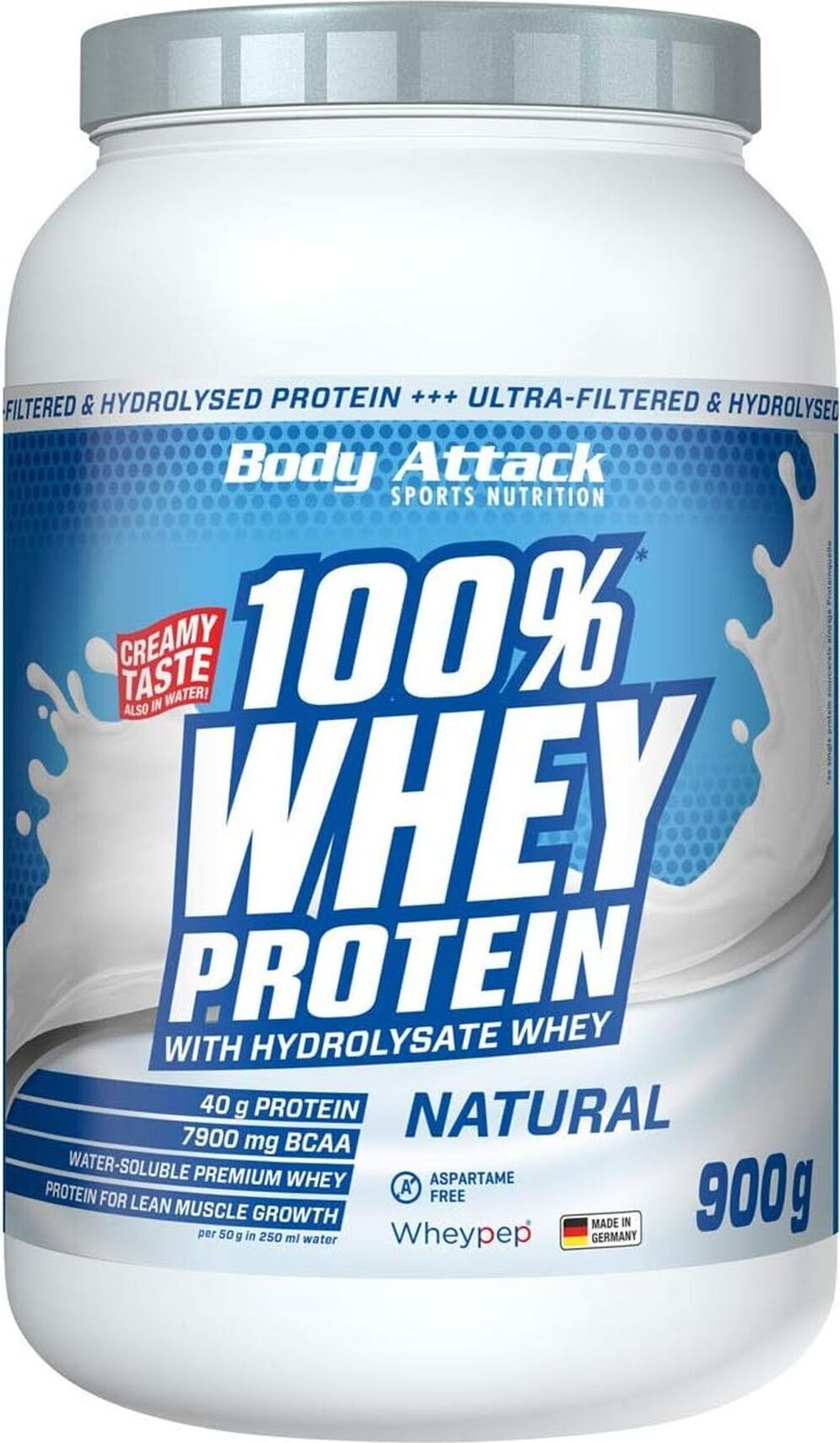 Body Attack Sports Nutrition Body Attack 100 % Whey Protein – 900 g Neutral