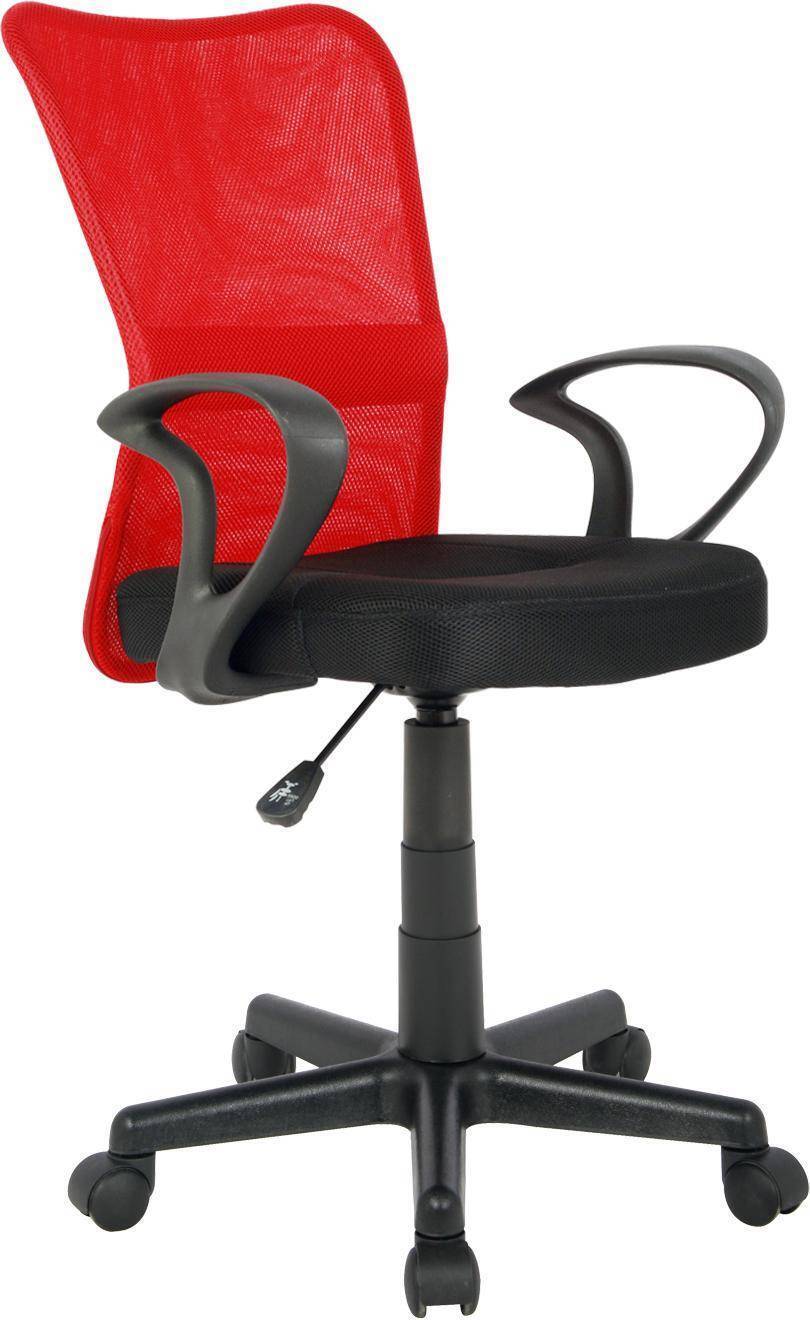 SixBros. Bürostuhl Drehstuhl Schreibtischstuhl Rot/Schwarz H-298F-2/2121