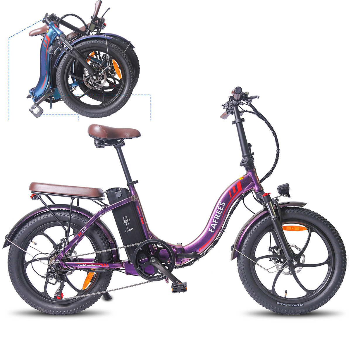 F20 Pro, pánsky dámsky elektrický bicykel skladací elektrický bicykel 20 palcov, 3.0 Fat Tire Ladies E Bike Foldable, 36V 18AH batéria, 250W Fatbike Ladies, Shimano 7S Mountain ebike Men, 25km/h Electric City E Bike