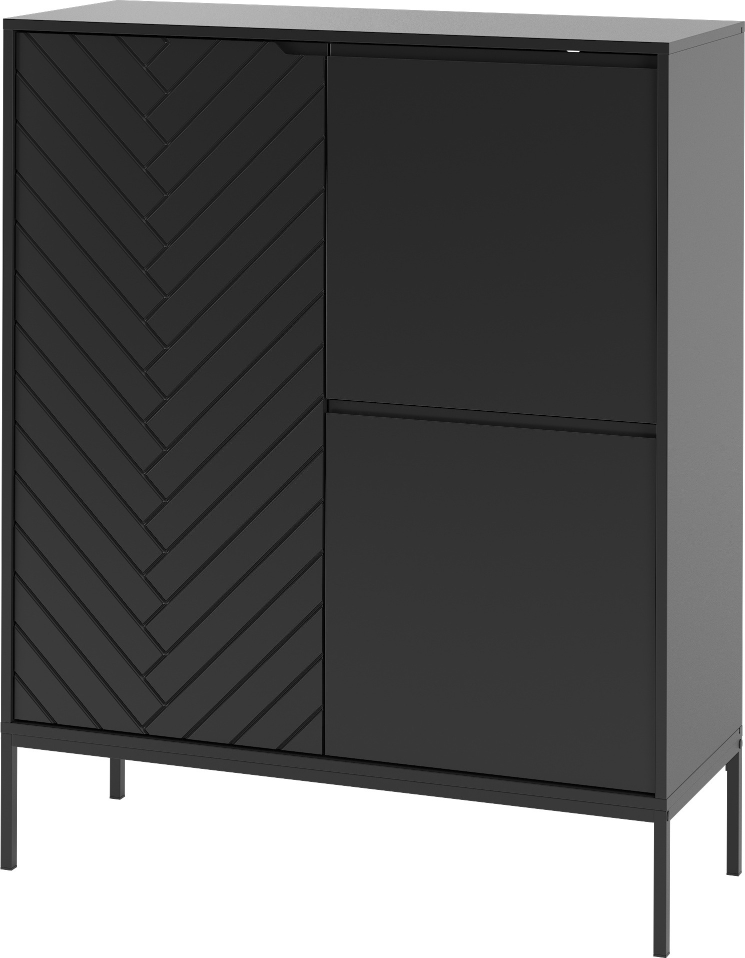 Buffet Daria mit 3 Türen, Schwarz, 102cm