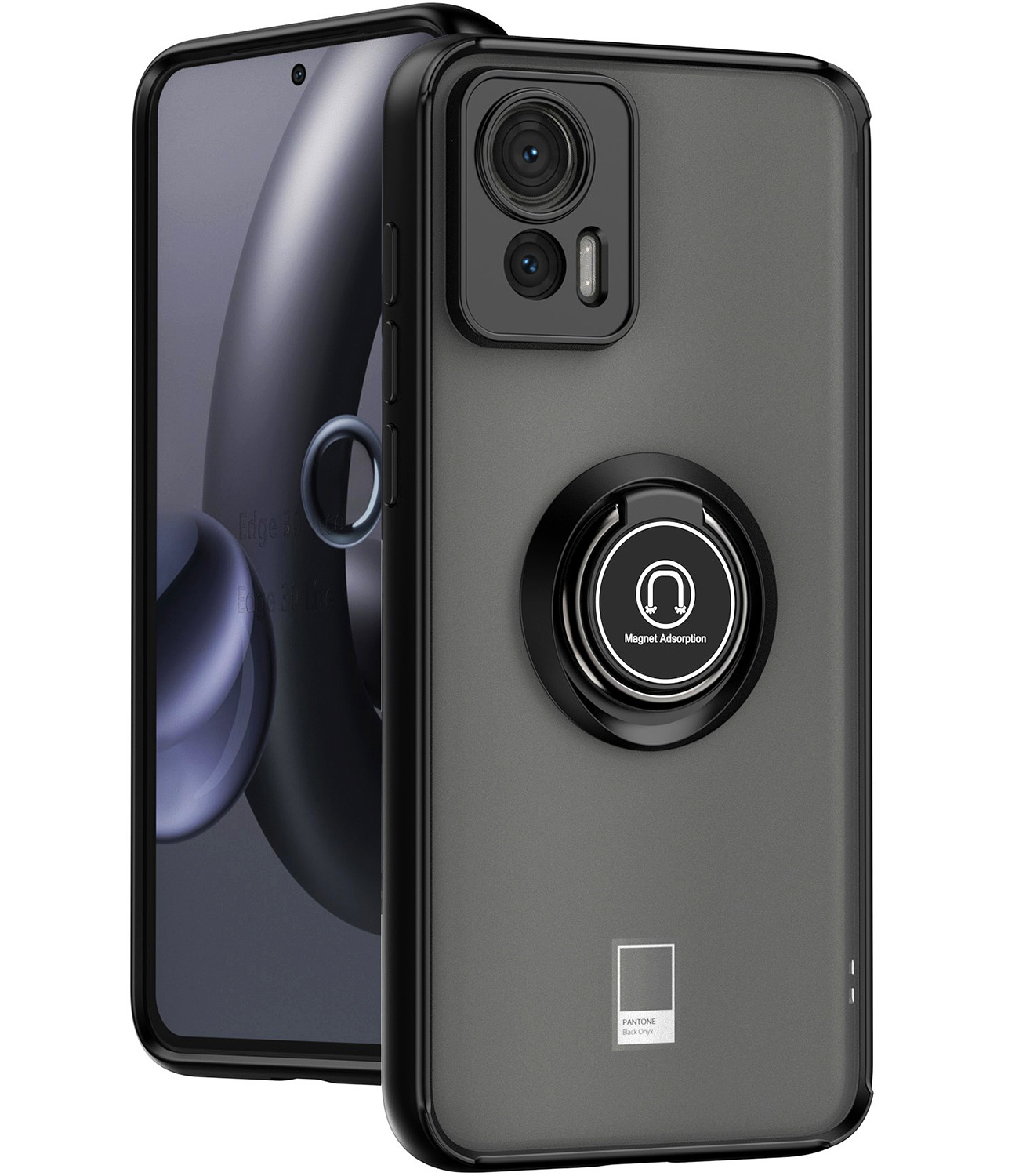 Custodia Per Motorola Edge 30 Neo – Rossa Con Protezione Fotocamera Scorrevole E Anello 360°
