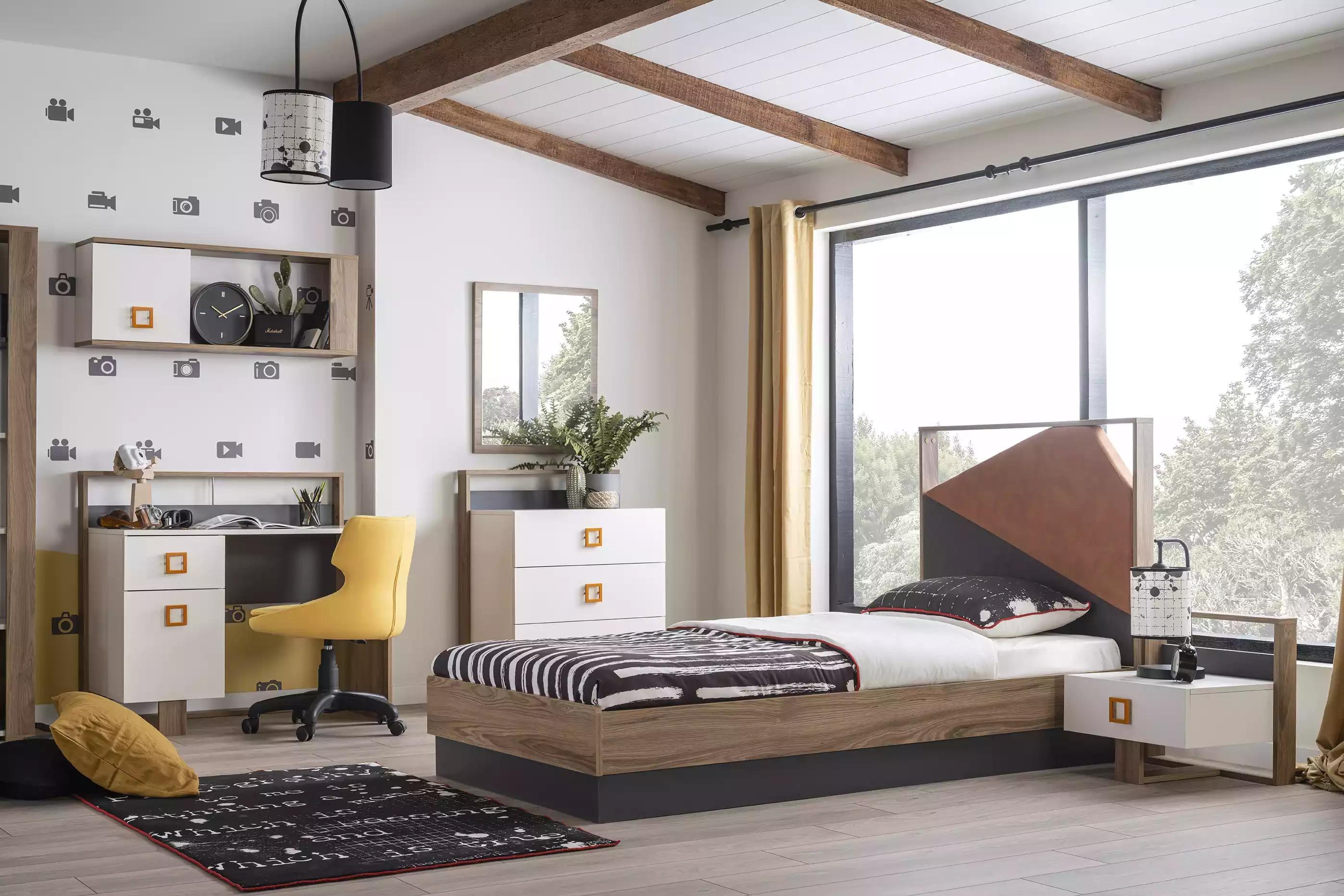 Kinderzimmer Garnitur Kinderbett Kindermöbel Bett Holz Grau Set 6tlg