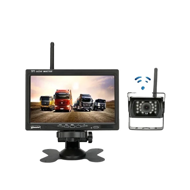 Bezdrôtová cúvacia kamera, 7-palcový HD displej, vhodná pre nákladné vozidlá a obytné vozidlá, s 1 kamerou