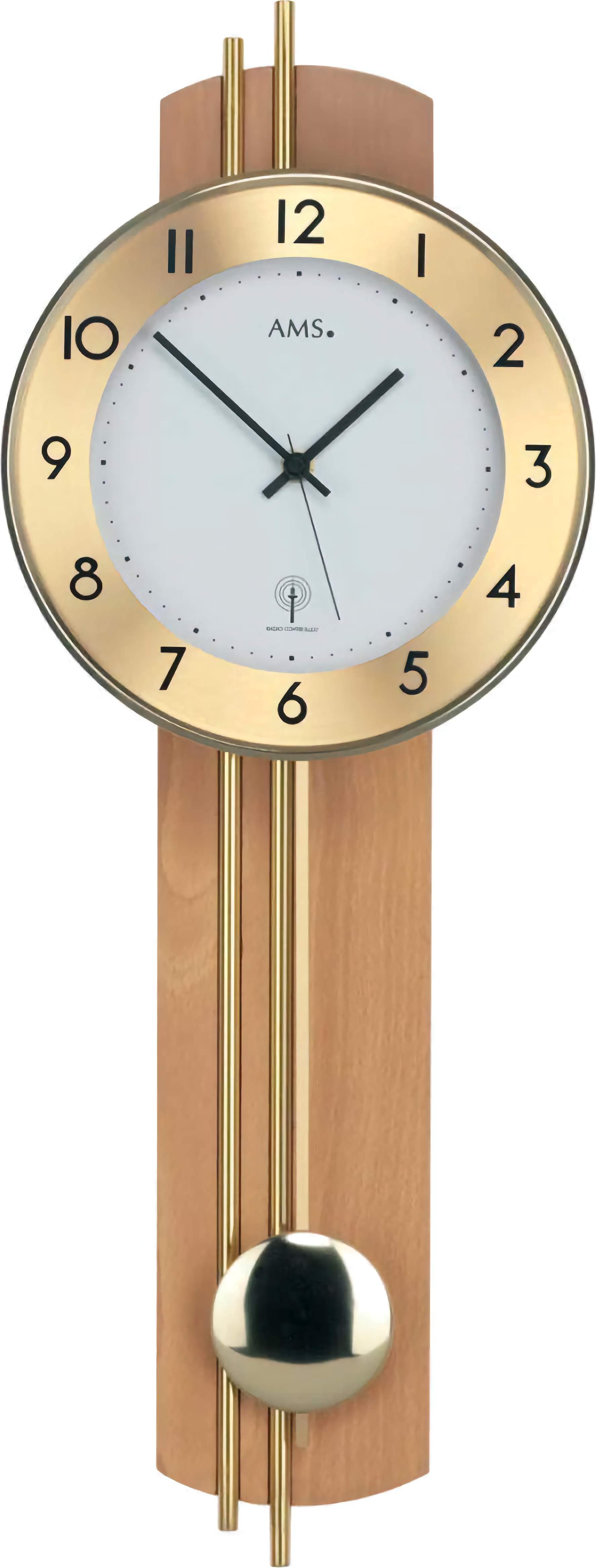 AMS Funk-Pendeluhr, Funkpendelwerk, 22x62x8cm, 5266/18