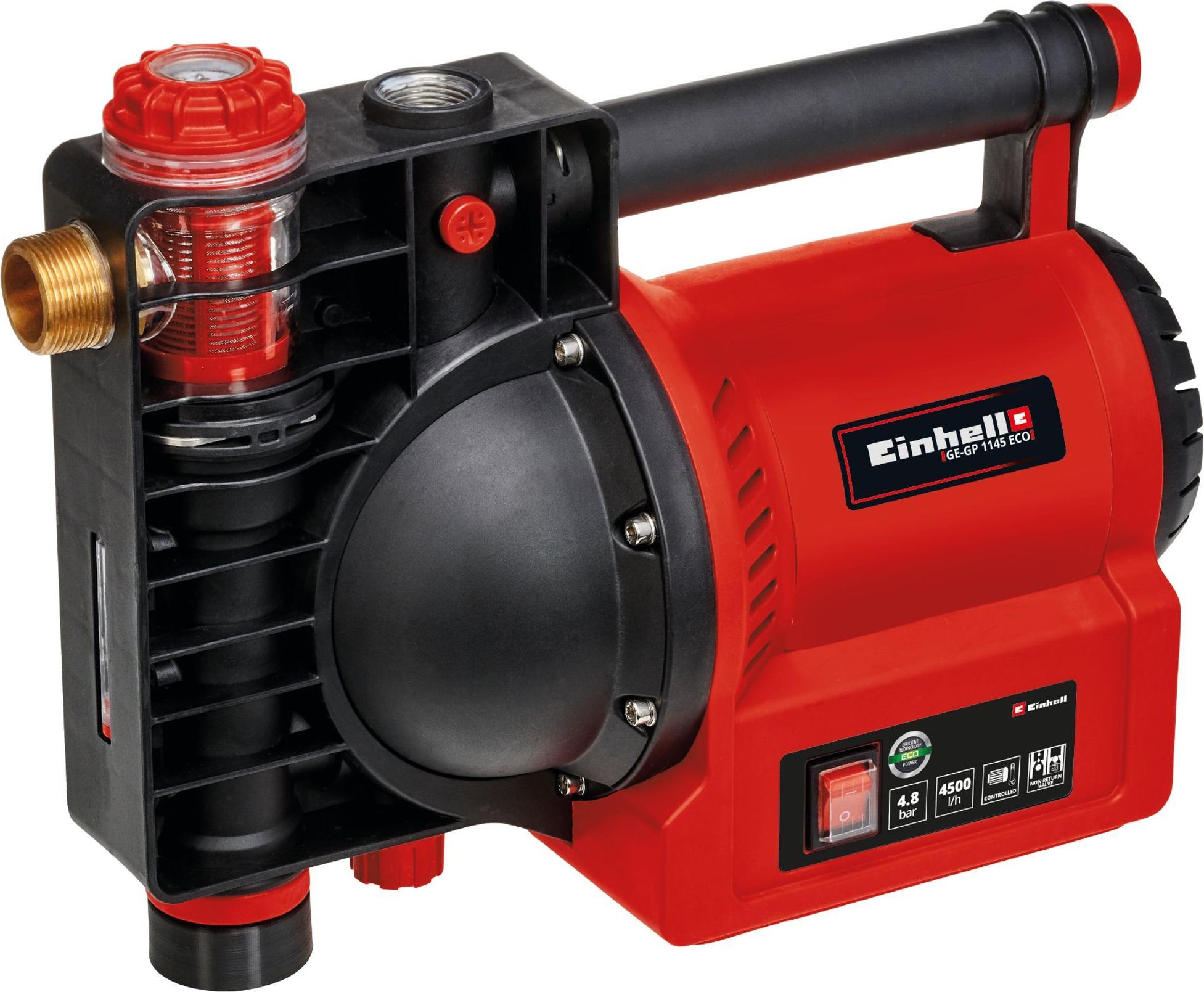 Einhell GE-GP 1145 ECO záhradné čerpadlo, prietok max. 4500 l/h, výkon 1100 W, výtlačný výkon max. 48 m