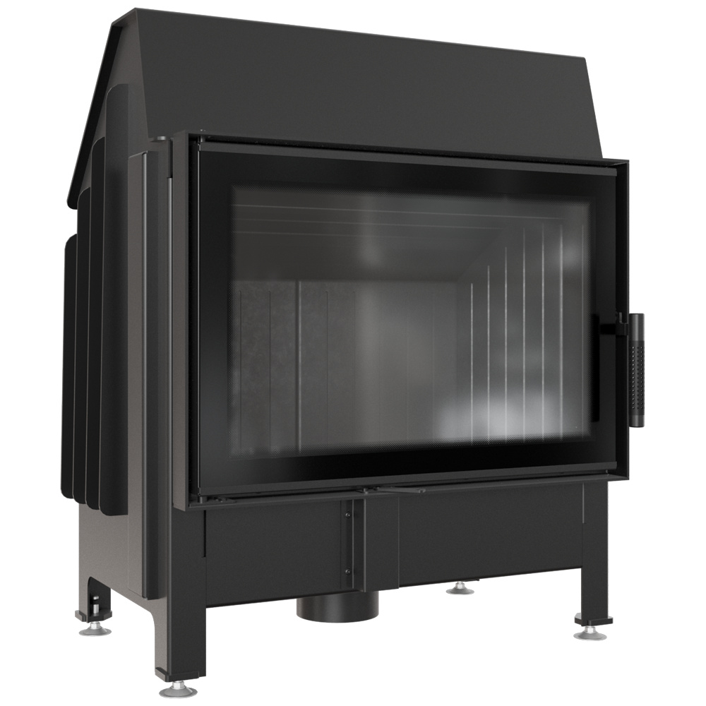 Oceľový krb Zibi 11 kW Ø 180 Deco Black Termotec so zatváraním dverí