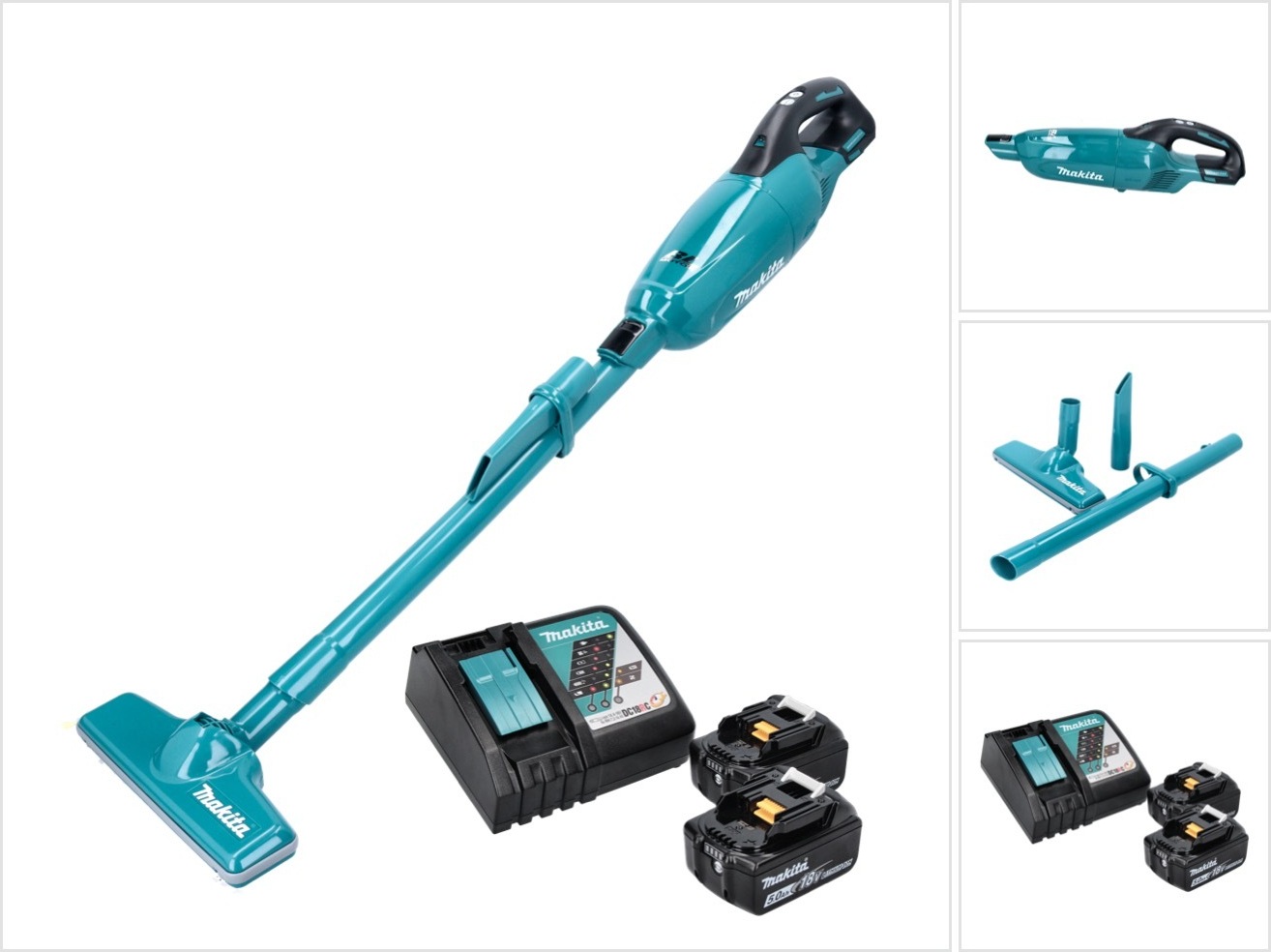 Akumulátorový vysávač Makita DCL 281 FRT 18 V bez kefiek + 2x batéria 5,0 Ah + nabíjačka
