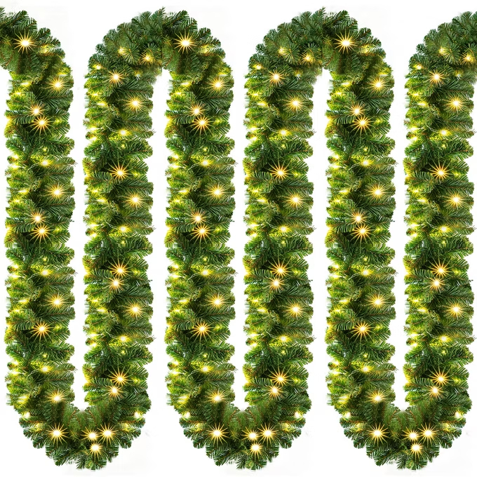BUZIFU Ghirlanda di Bacche di Natale 200c Ghirlanda di Natale