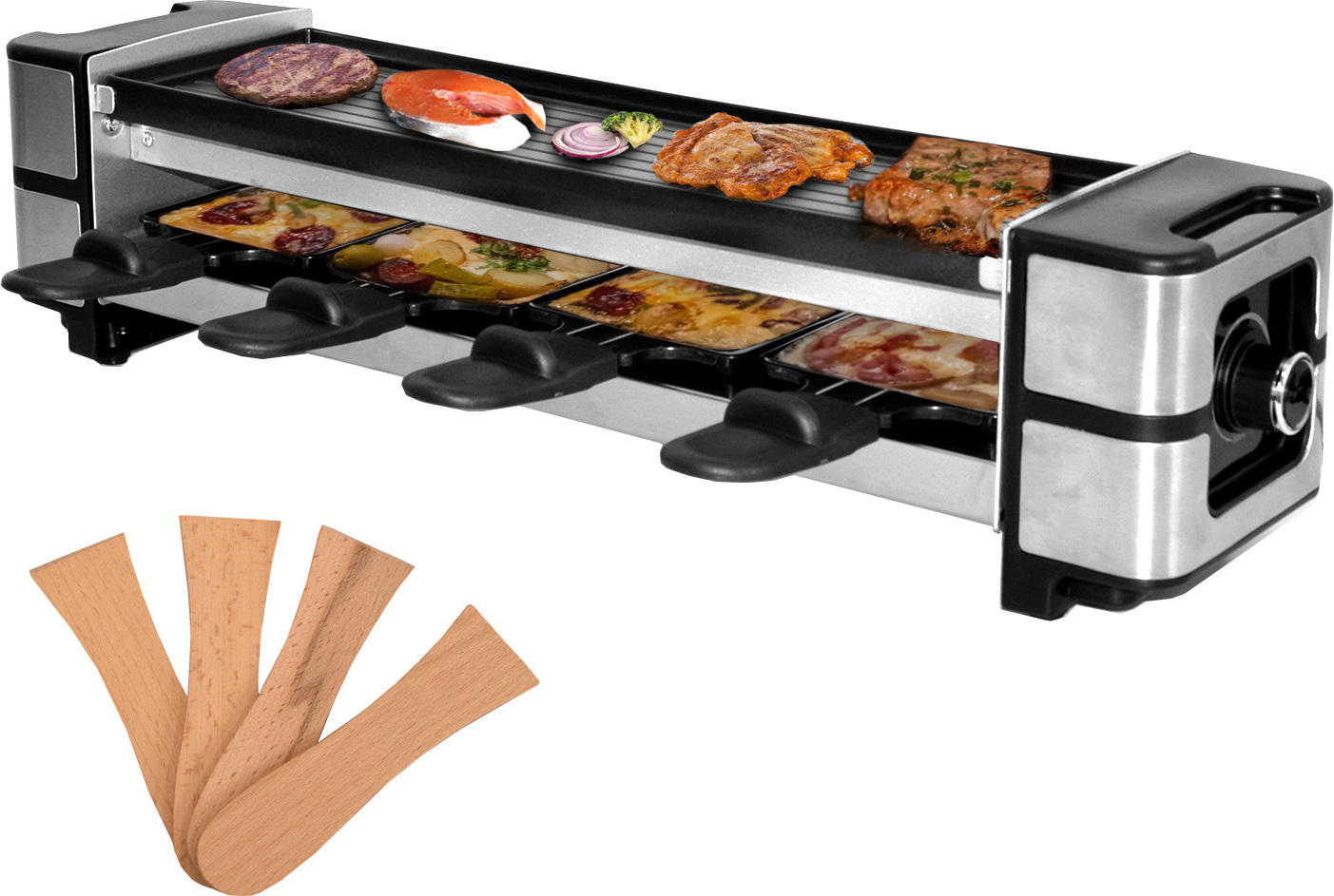 Syntrox Germany 4er Raclette Grill | Tischgrill | Pfännchen | 4 Personen Ursli