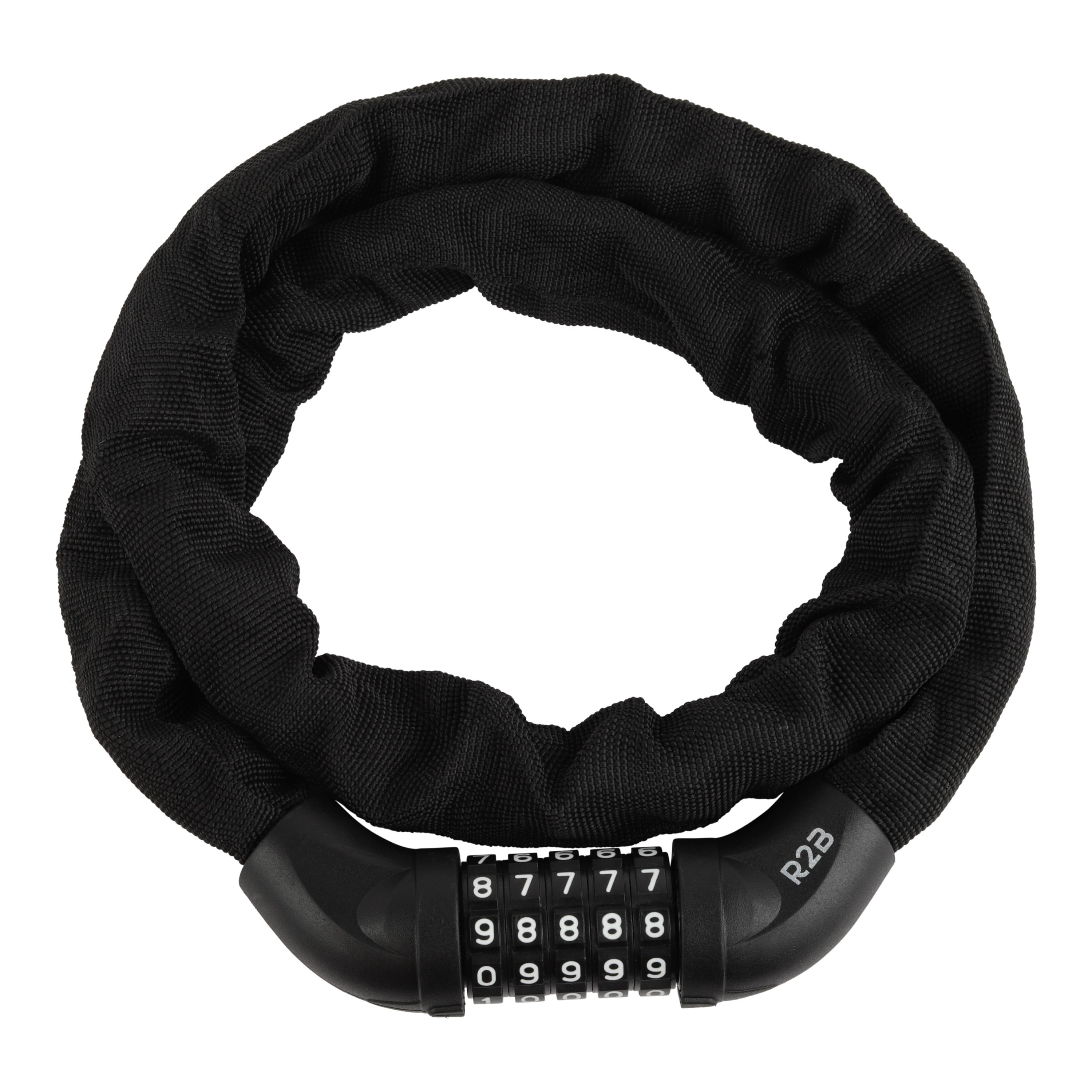 R2B Fahrradschloss mit Zahlenschloss - 110 cm - Kettenschloss für Fahrräder