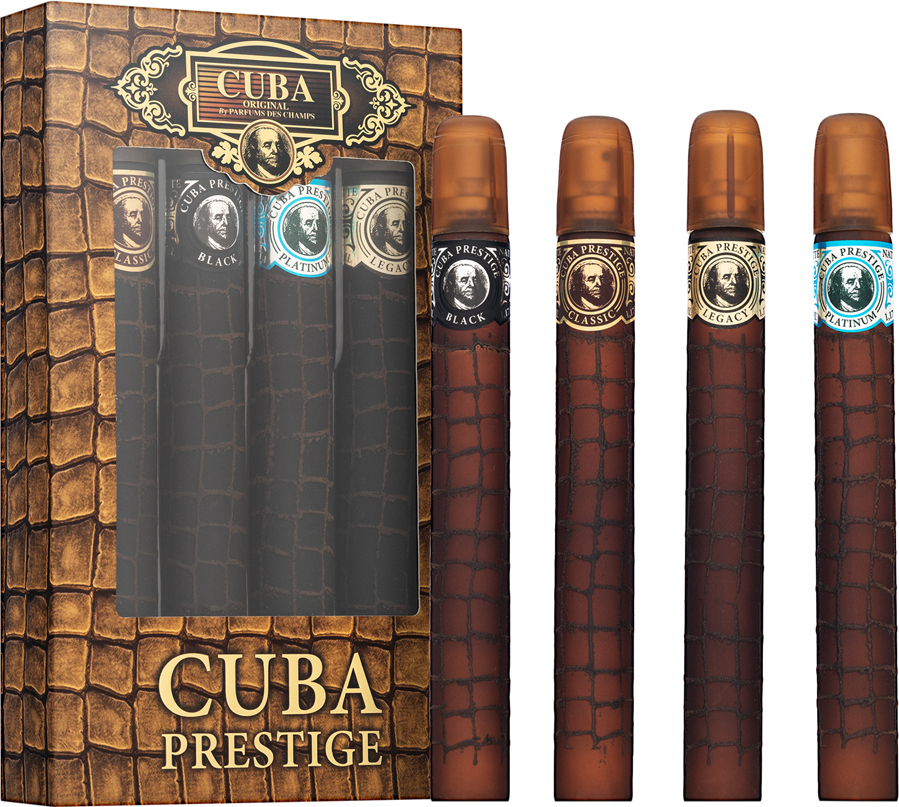 Cuba Prestige Set Classic toaletná voda 35ml + Black toaletná voda 35ml + Platinum toaletná voda 35ml + Legacy toaletná voda 35ml