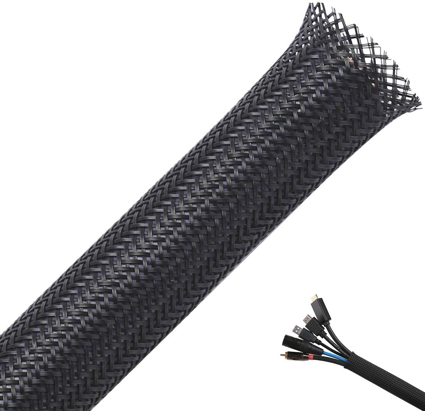 Gewebeschlauch Geflechtschlauch Kabelschutz Polyester 10m 12mm 8-16mm 