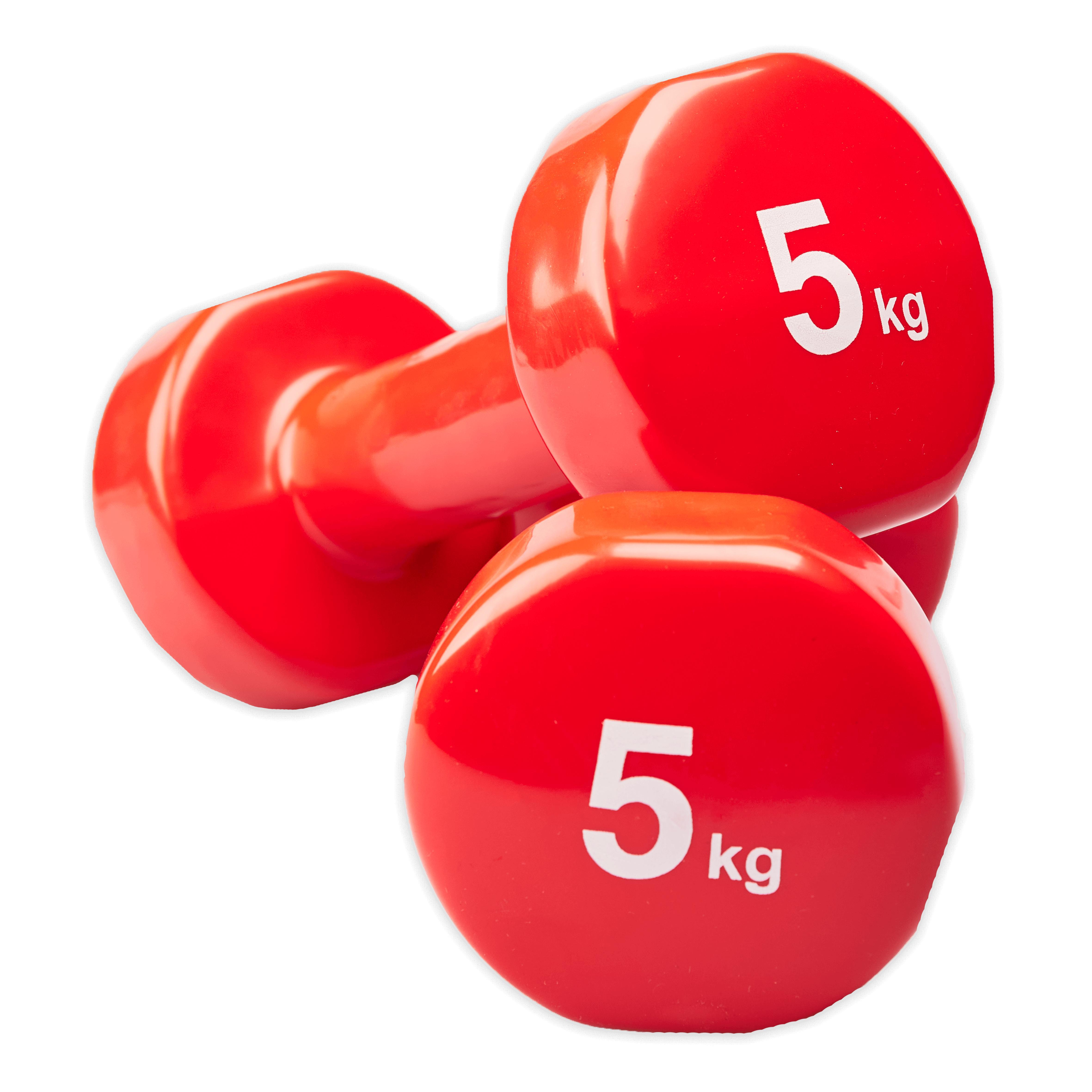 Matchu Sports Vinyl Kurzhantelset 2er Set - 2 x 5 kg - Fitnesshanteln - Hanteln - Kurzhanteln - Gymnastikhanteln - Aerobic Hanteln