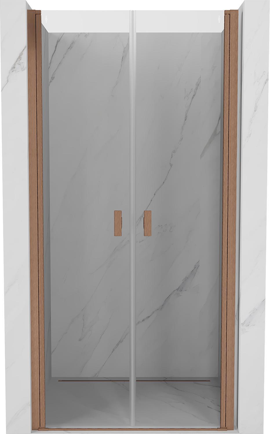 Mexen Mist Duschdrehtür 85 cm, transparent, gebürstetes Kupfer - 8A7-085-000-65-00