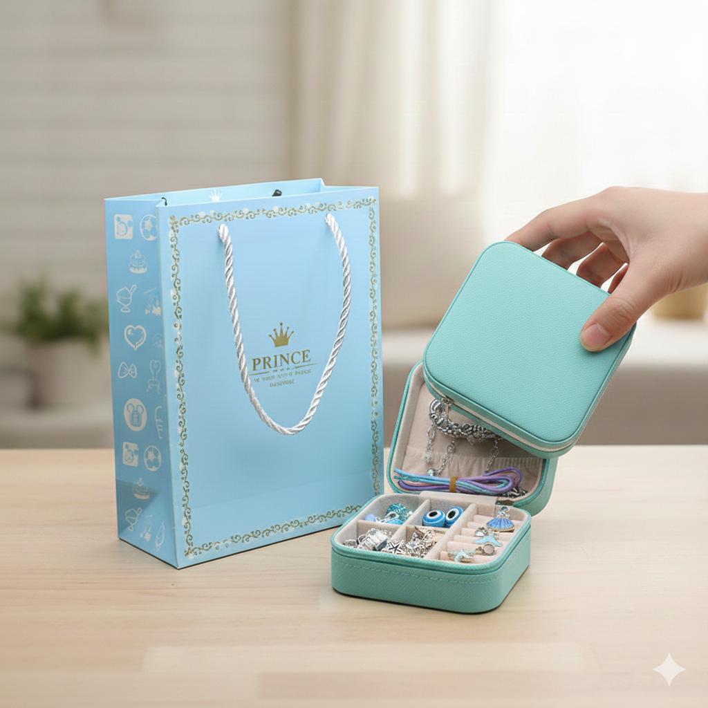 Flor de Cristal Schmuckbastelsets 69 Stück 3 Armbänder 3 Halsketten Geschenke Schmuckherstellungsset blue