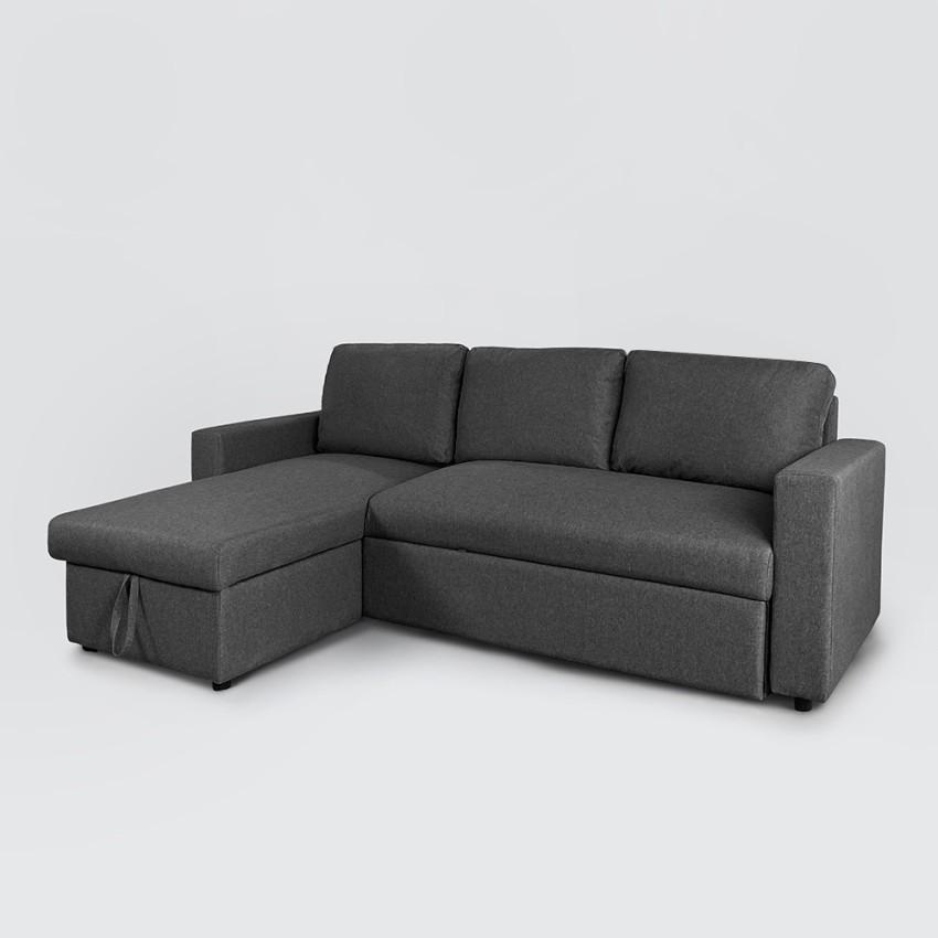 Modus Sofà 3-Sitzer-Sofa aus Stoff mit Halbinsel und Stauraum Positis Design
