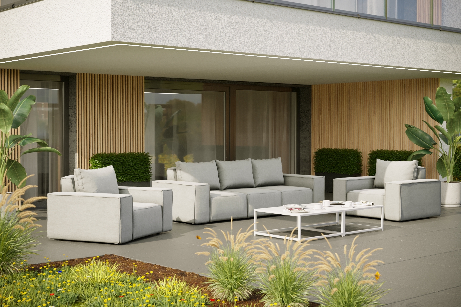Kaiser Möbel set záhradného nábytku 3+1+1 na záhradu, terasu, záhradný nábytok lounge set SONNE EXCLUSICVE