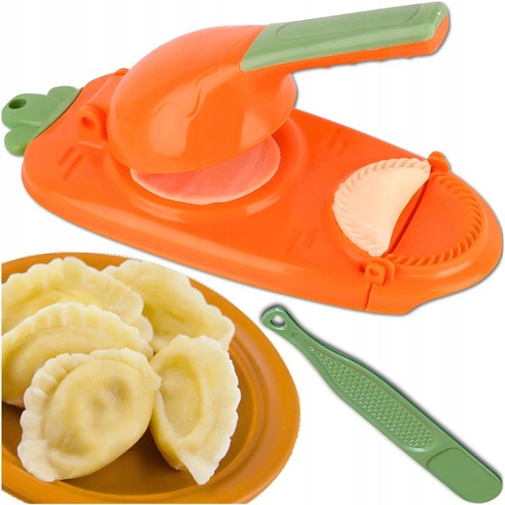 MEMFLOW Manuelle Pierogi Form 2in1 Pierogimaschine Mit Griff Für Ravioli Empanadas Teigtaschen Spülmaschinengeeignet Orange