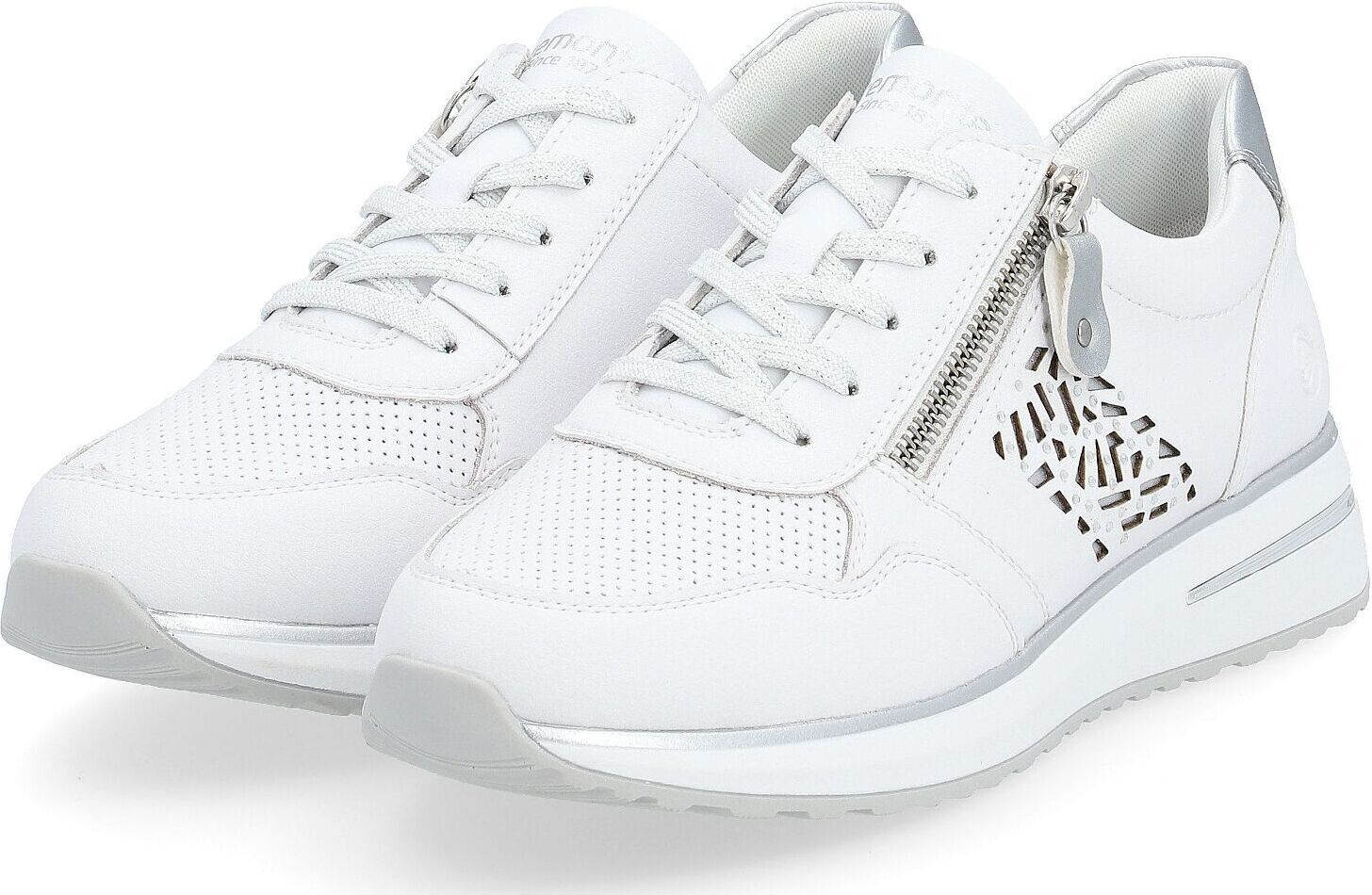 Remonte Damen Schnürschuhe D0702 - Beige Mit Reißverschluss