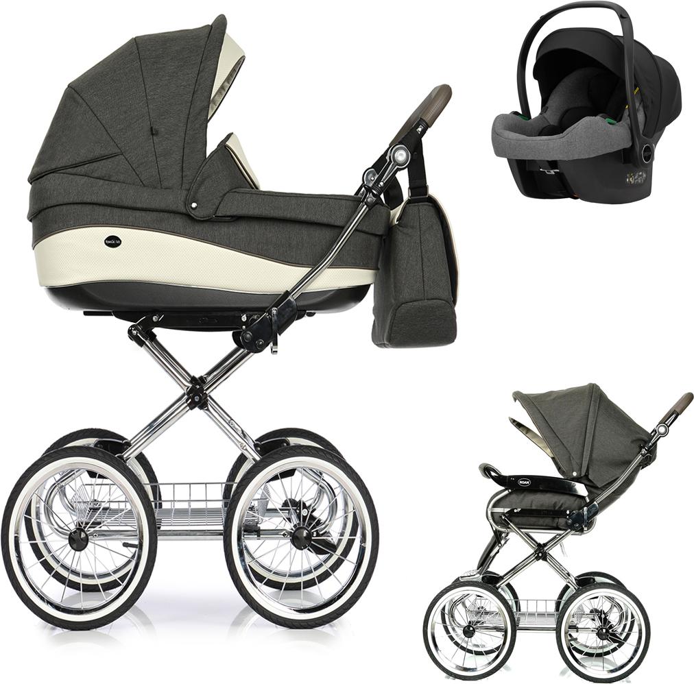 Emma Classic 4 in 1 inkl. Sportsitz, Autositz und Zubehör in Farbe Dunkelgrau-Creme (E-4) - erhältlich in 6 weiteren Farben