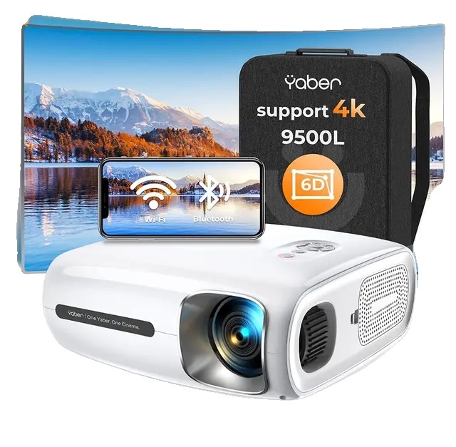 Projektor YABER Pro V7, rozlíšenie 1080P, 6D korekcia lichobežníkového skreslenia, YABER Pro V7