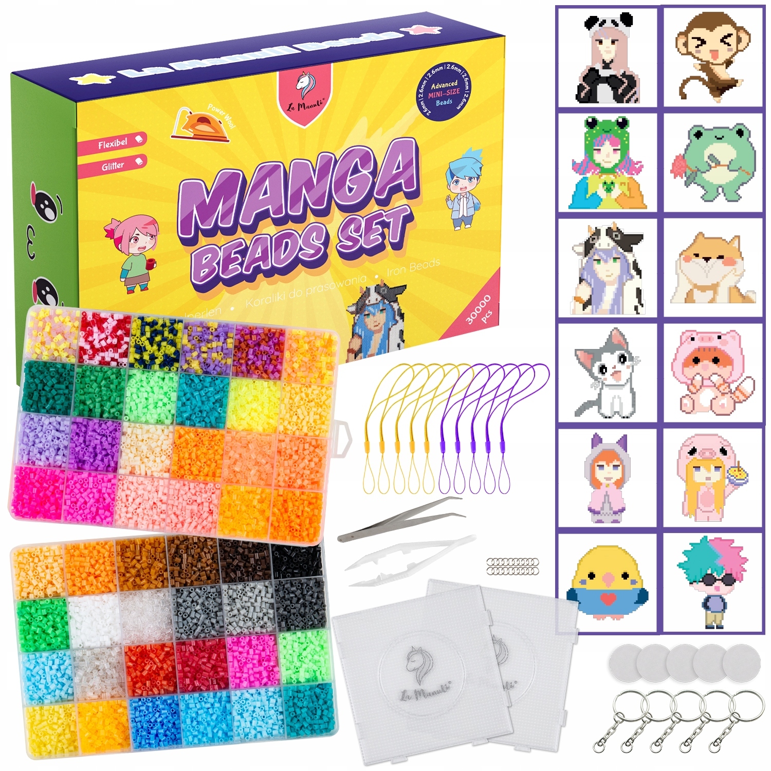 Perles à Repasser La Manuli - 3000 Perles Brun/beige 5mm - Pour Créations DIY, Bijoux, Déco - 6 Nuances Naturelles - Sécurité Enfants - 2