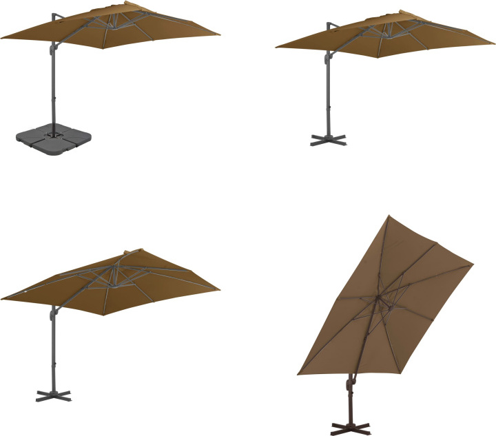 vidaXL Sonnenschirm mit Schirmständer Taupe - Sonnenschirm - Sonnenschirme - Gartensonnenschirm - Gartensonnenschirme HL276348
