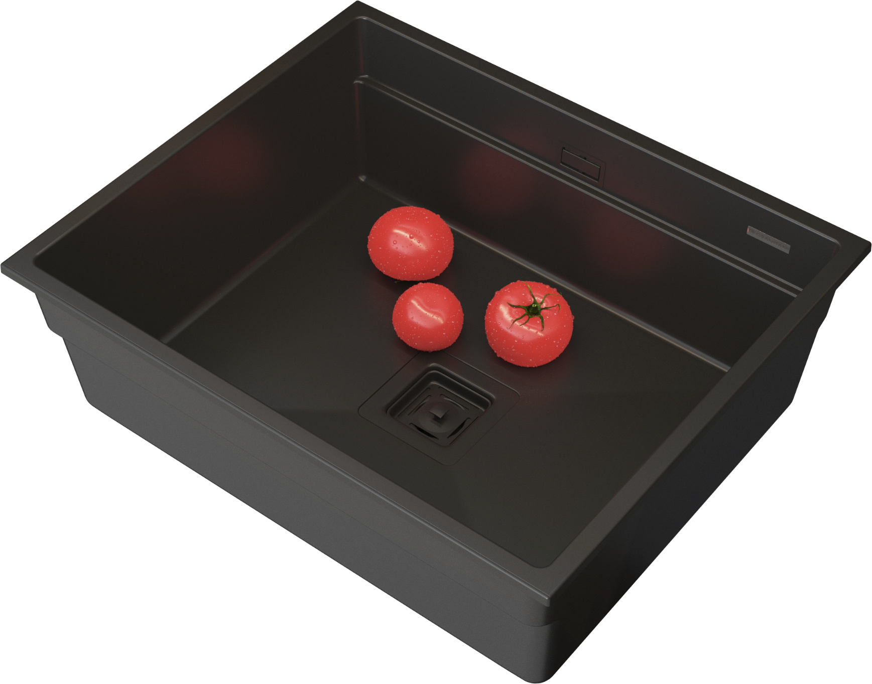 Granitar Granitan | Granitspüle EPIR 60 - Schwarz - Einbau- und Unterbauoption - Quadratischer Syphon EPIR21876
