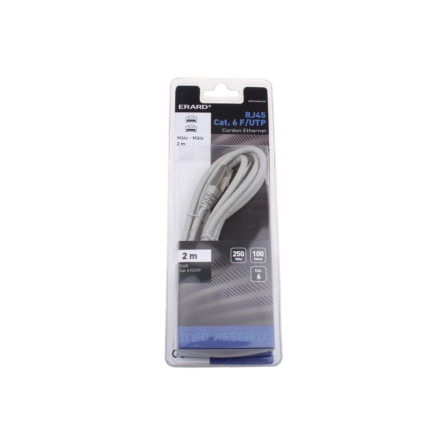 ERARD - RJ45 M/M kábel - Cat 6 - F/UTP - 250MHz - 2m - 722154