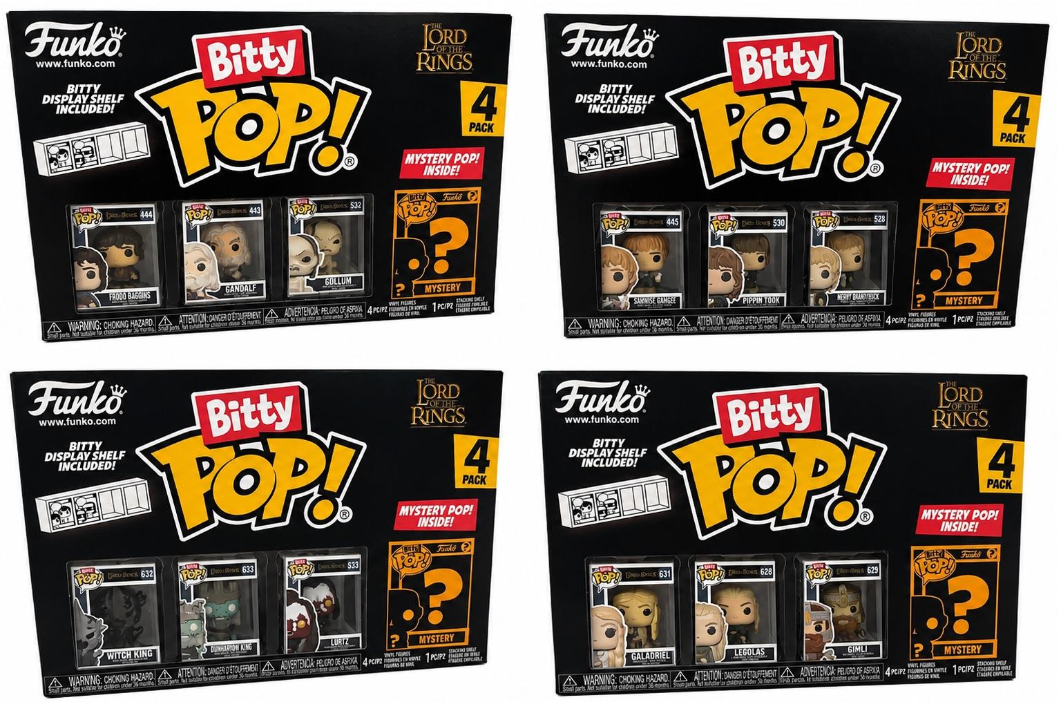 Funko Bitty Pop! Herr der Ringe Figuren Lord of the Rings - Vinylfiguren, Sammlerfiguren in 4 Sets