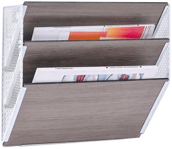 OEM Wandgemontierte A4-Papier-Organizer, 3 Kompartimente, weiß/grau 2026