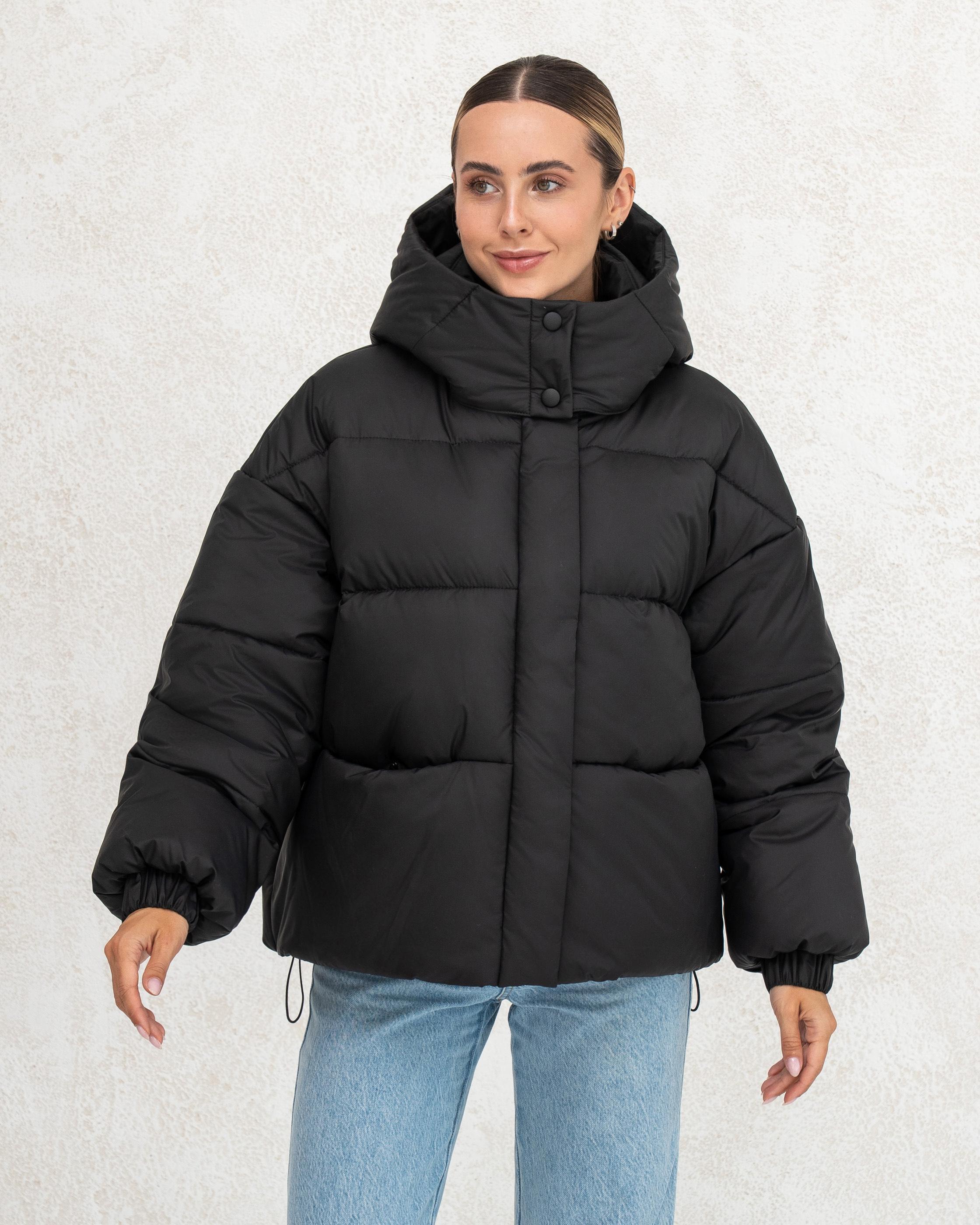 Damen-Winterjacke mit Kunstdaunen 0470 - XL Schwarz A.G.