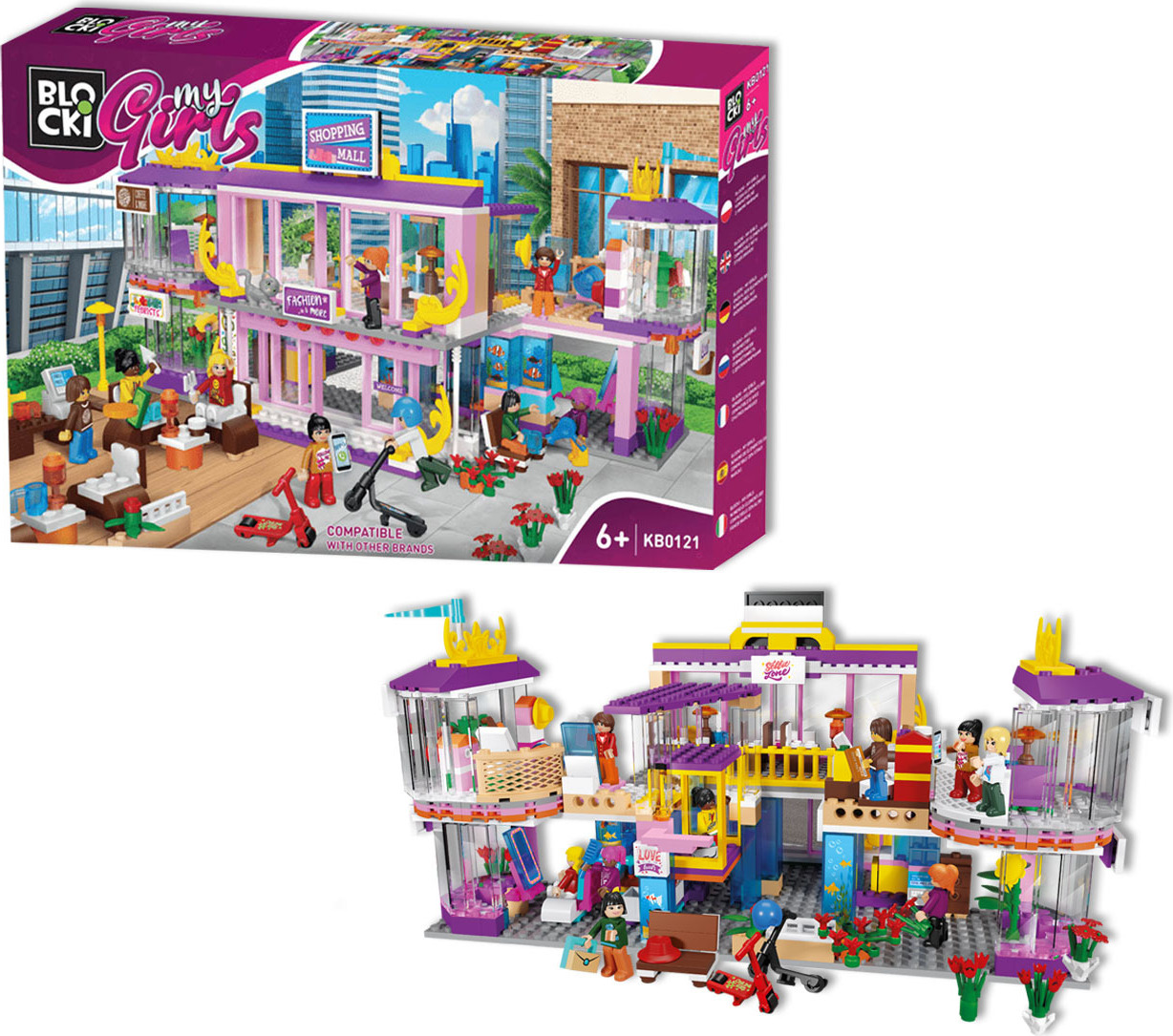 BLOCKI MyGirls Mädchen Einkaufszentrum Bausatz Spielzeug 713 Teile ICO-KB0121
