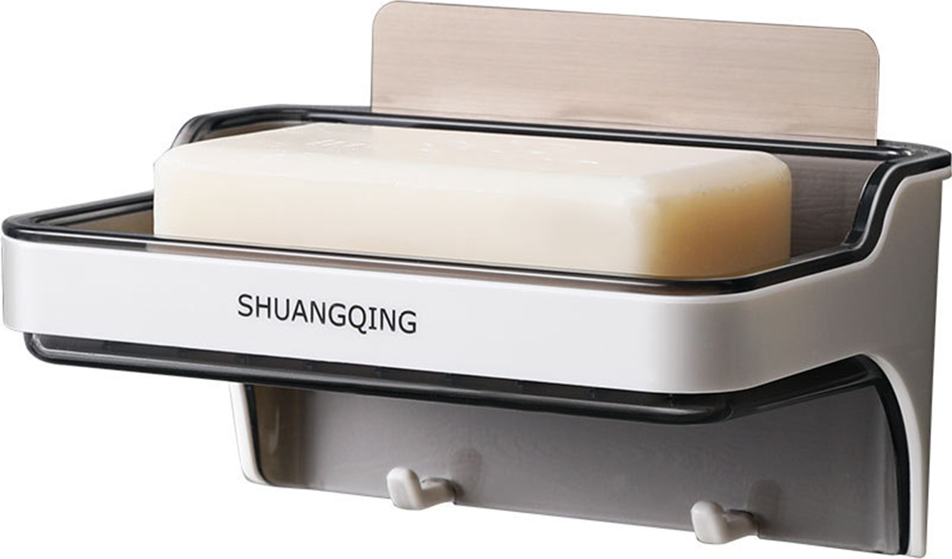 Homgeek Seifenschale mit Kleiderbuegel Dusche Seifenhalter an der Wand Badewanne ablassen Wasser Seifenkiste Seifenschoner Kuechenspuele Seifenkiste