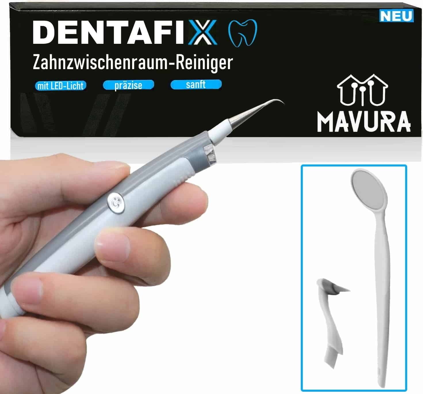 MAVURA DENTAFIX elektrischer Zahnsteinentferner Zahnpflege Zahnreinigung Plaque Sonic A168