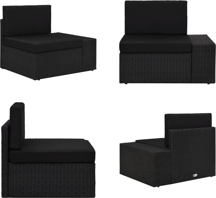 vidaXL Modulares Sofa Eckteil mit Armlehne (links) Poly Rattan Schwarz - Modular-Sofa-Eckteil - Modular-Sofa-Eckteile - Modulares Sofa-Eckteil - Modulares Sofa-Eckteile HL49499