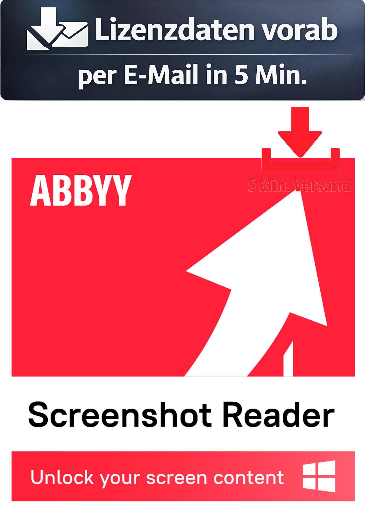 ABBYY Screenshot Reader (1 User - perpetual) ESD Hilfsprogramme Tools Treiber 5 Min. Versand als Download per Mail SR11XW-FMPL-X
