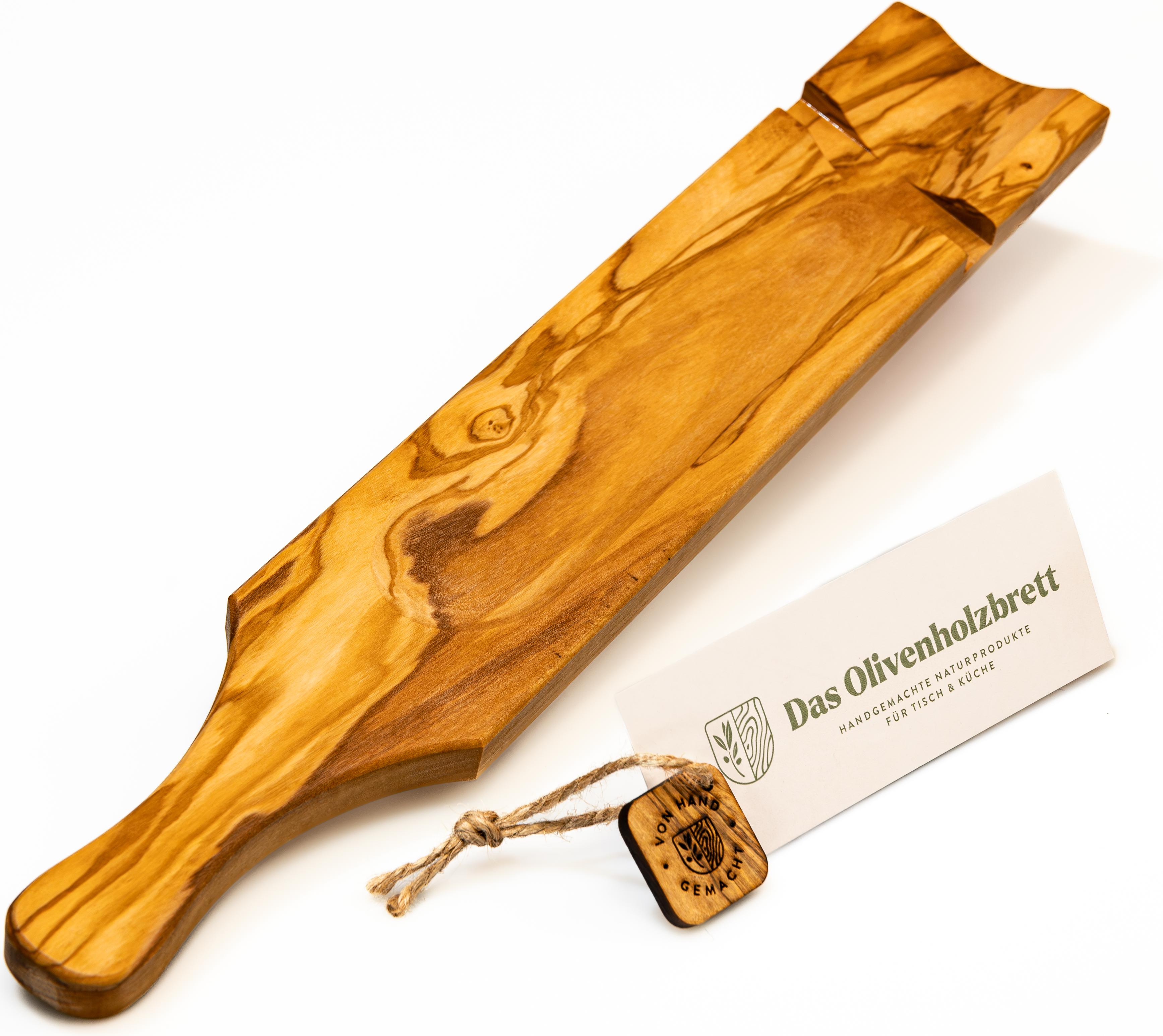 Eat42 GmbH Salami Servierbrett aus Olivenholz mit Salamimesser SB03236MIT