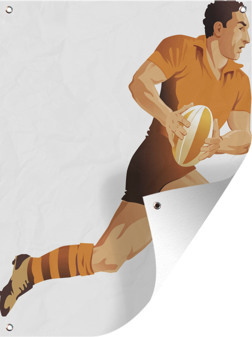 MuchoWow® 60x80 cm Outdoor-Poster Gartendeko Sichtschutz Garten Poster für den Garten Eine Illustration eines Rugbyspielers 133|1353586