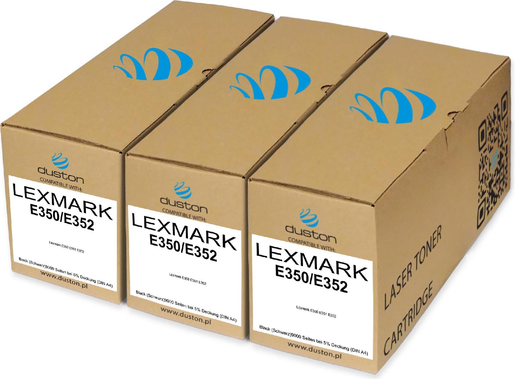3x E350/E352, E352H11E Tonerová kazeta do tlačiarne čiernej farby kompatibilná s Lexmark E350 E351 E352